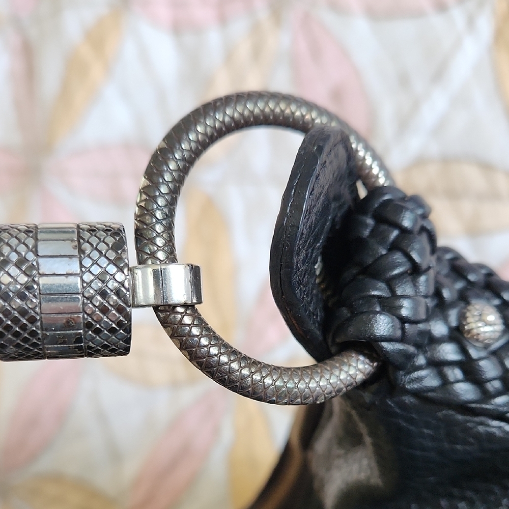 Vintage Brighton Black Hobo Bag with Woven Detailing - Picture 9 of 15